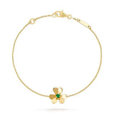 Frivole Gold Flower Pink Malachite Bracelet