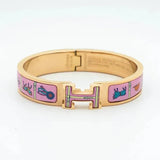 H Pink Gold Bracelet Pink Ceramic