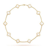Vintage Mop Necklace 10 Motifs Gold