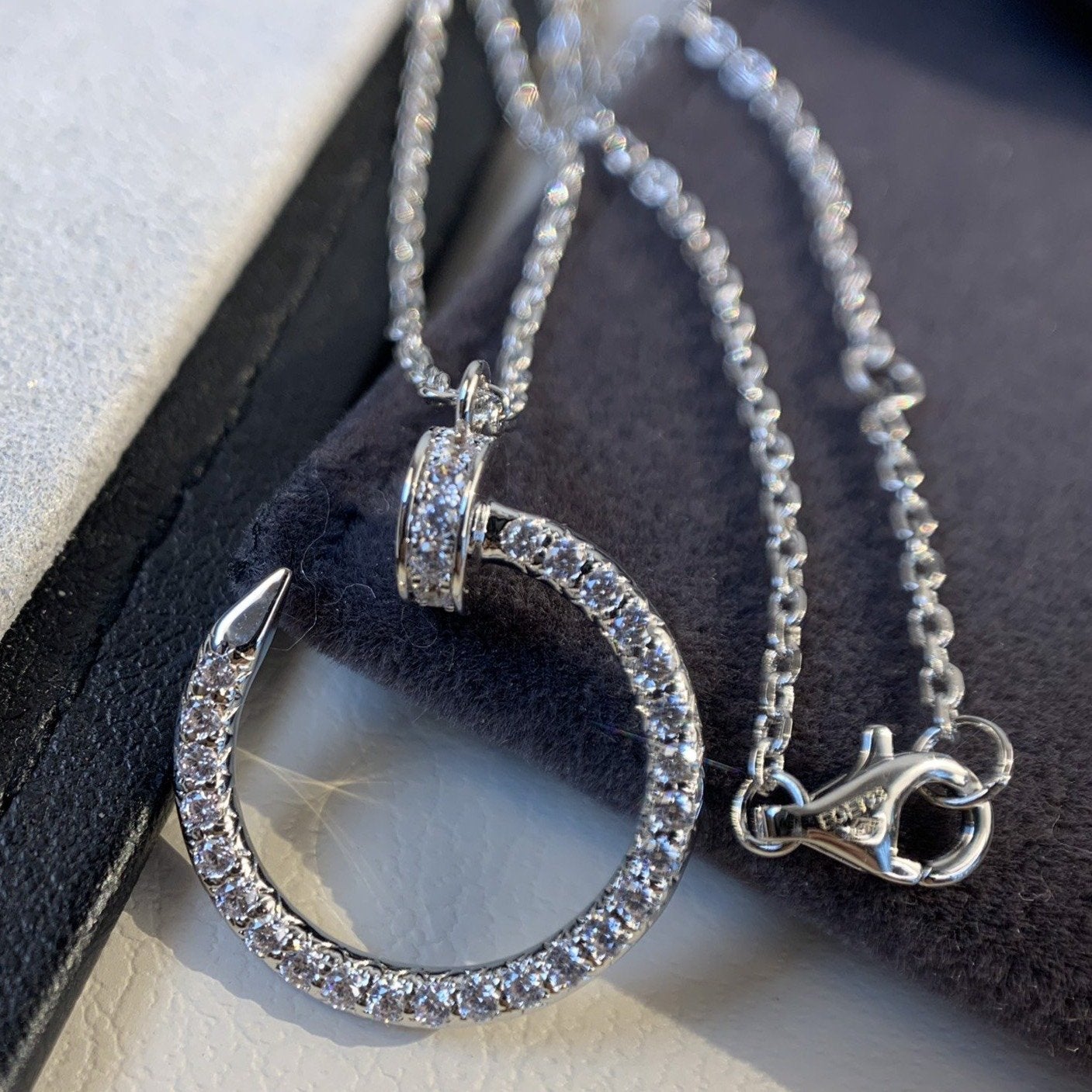 JUSTE NECKLACE SILVER DIAMONDS