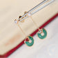 Amulette Drop Earrings Malachite Pink Gold