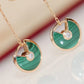 AMULETTE DROP EARRINGS MALACHITE PINK GOLD