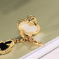 CLOVER EARRINGS GOLD ONYX MOP 3 MOTIFS