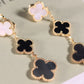 CLOVER EARRINGS GOLD ONYX MOP 3 MOTIFS