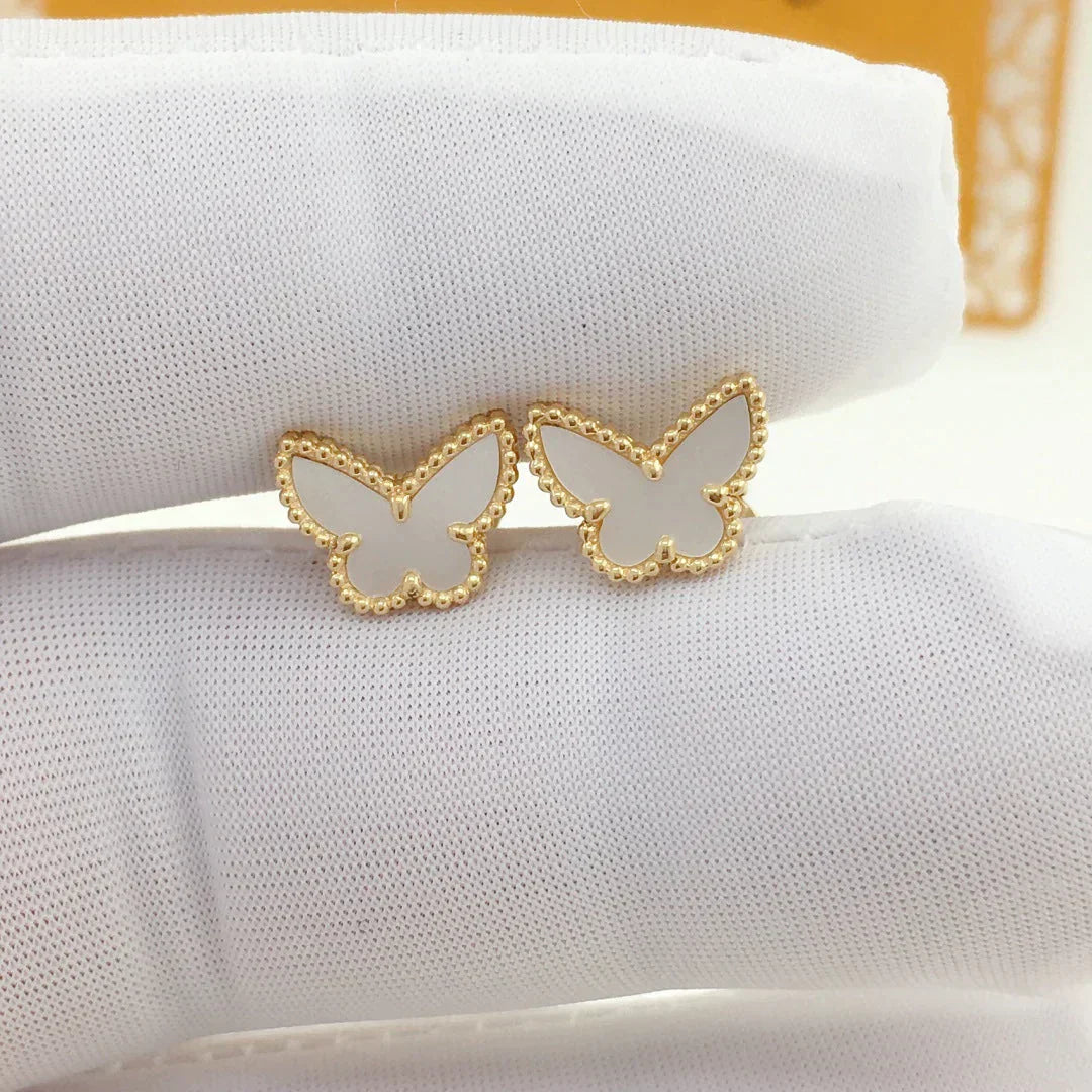 SWEET BUTTERFLY EARSTUDS GOLD MOP