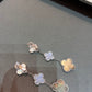 CLOVER MOP 3 MOTIFS SILVER EARRINGS