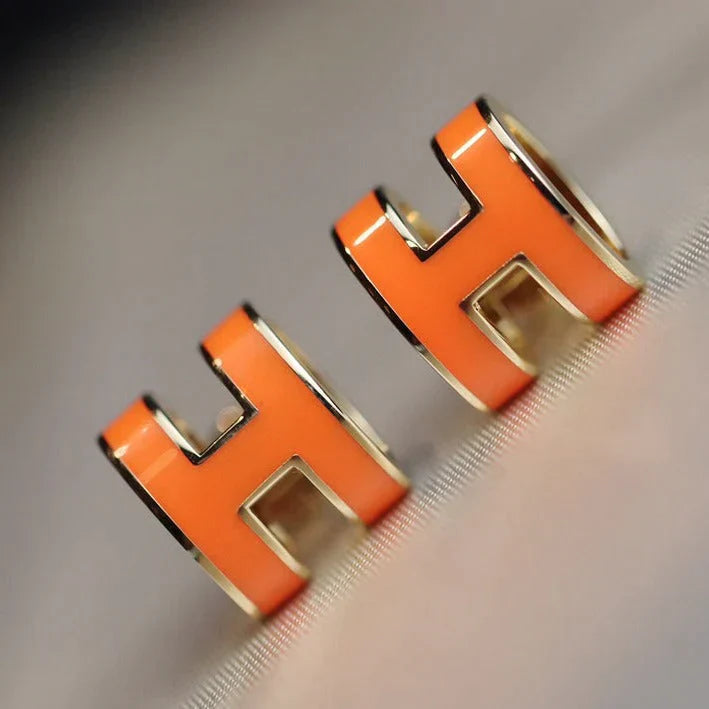 MINI POP H EARRINGS ORANGE