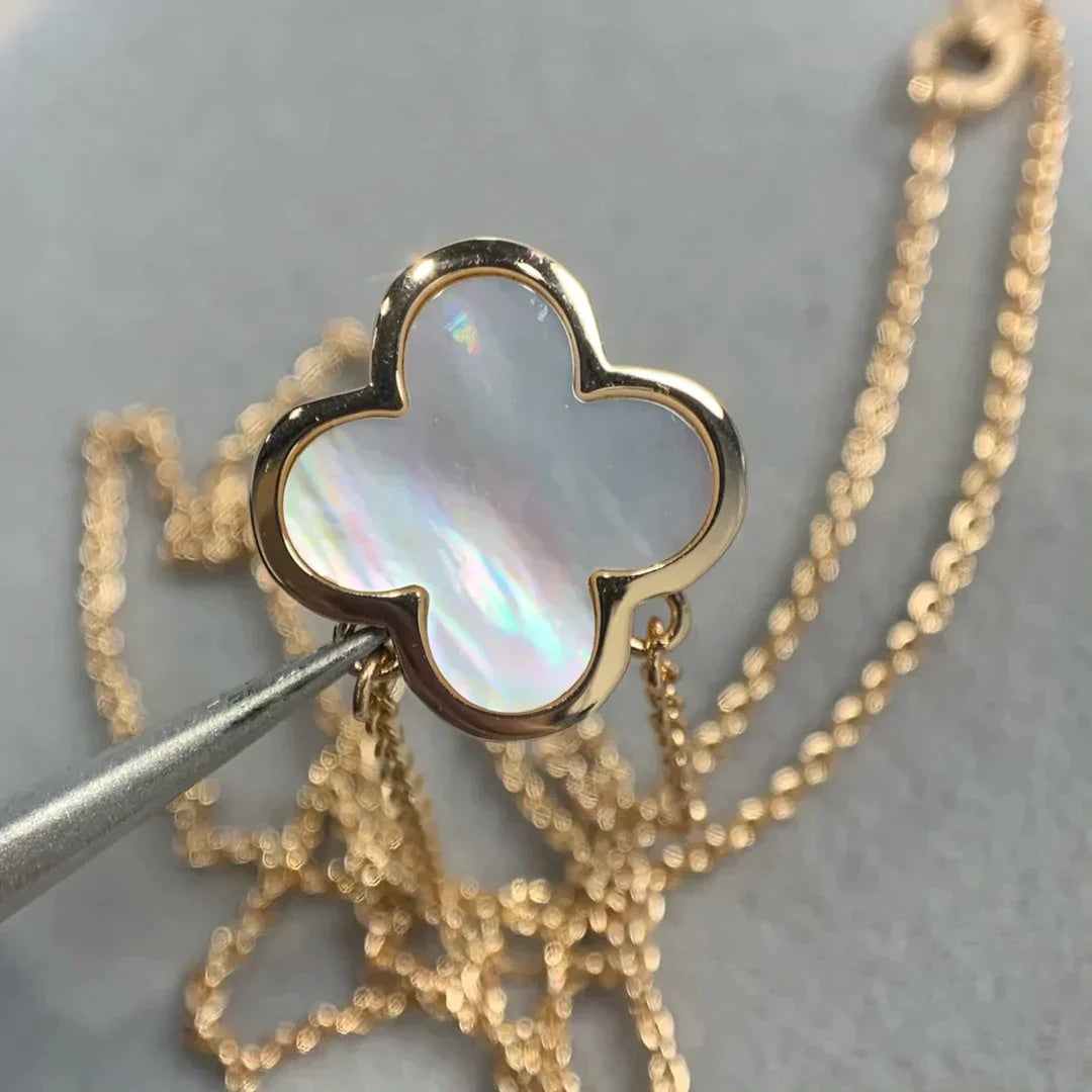 PURE CLOVER PINK GOLD MOP NECKLACE