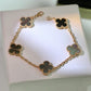 CLOVER BLACK MOP PINK GOLD BRACELET 5 MOTIFS