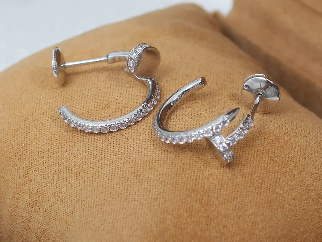 JUSTE EARRINGS 12.75MM SILVER DIAMOND