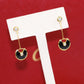 AMULETTE DROP EARRINGS ONYX PINK GOLD