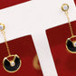AMULETTE DROP EARRINGS ONYX PINK GOLD