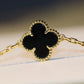 CLOVER 20 MOTIFS ONYX GOLD NECKLACE