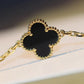 CLOVER 20 MOTIFS ONYX GOLD NECKLACE