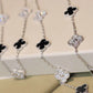 CLOVER 20 MOTIFS ONYX DIAMOND GOLD NECKLACE