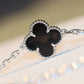 CLOVER 20 MOTIFS ONYX DIAMOND GOLD NECKLACE