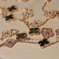 CLOVER 20 MOTIFS DARK MOP DIAMOND GOLD NECKLACE