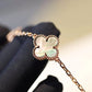 CLOVER 20 MOTIFS DARK MOP DIAMOND GOLD NECKLACE