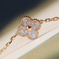 CLOVER 20 MOTIFS DARK MOP DIAMOND GOLD NECKLACE