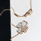 CLOVER MOP DIAMOND PINK GOLD NECKLACE