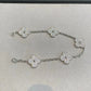 CLOVER 5 MOTIFS SILVER DIAMOND BRACELET