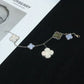 CLOVER BRACELET 5 MOTIFS MOP CHALCEDONY SILVER