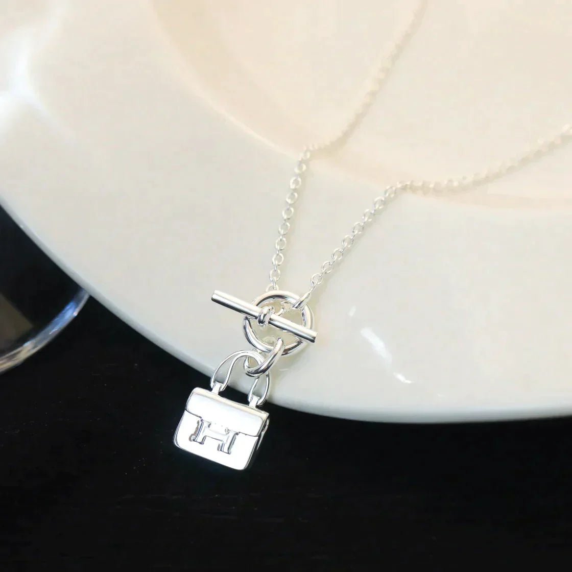 POP H PEDANT SILVER NECKLACE