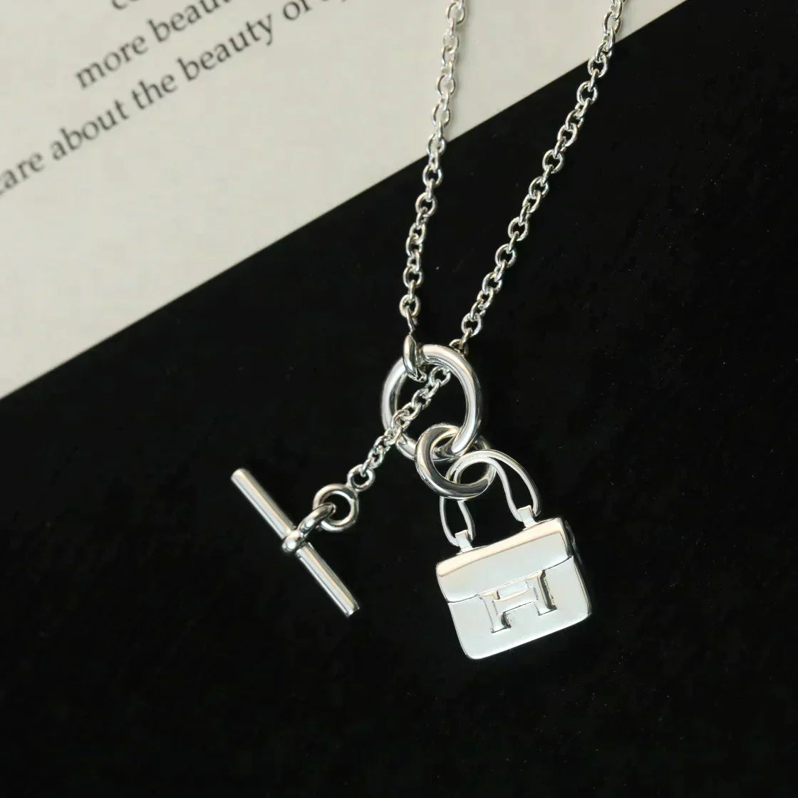 POP H PEDANT SILVER NECKLACE