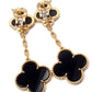 CLOVER 2 MOTIFS GOLD EARRINGS