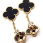 CLOVER 2 MOTIFS GOLD EARRINGS