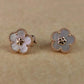 LUCKY SPRING WHITE BLOSSOM PINK GOLD EARRINGS