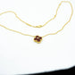 CLOVER NECKLACE GOLD DIAMOND CARNELIAN