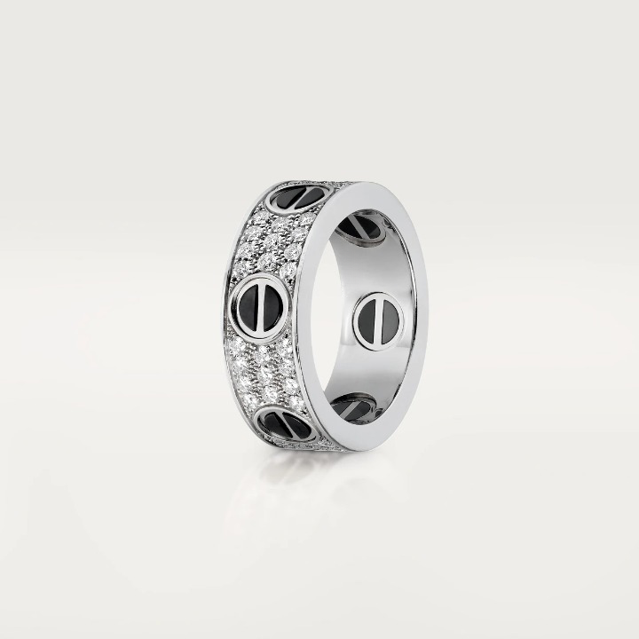 Love Ring 5.5mm Diamonds Paved Ceramic