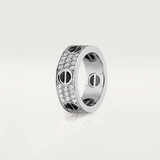 Love Ring 5.5mm Diamonds Paved Ceramic