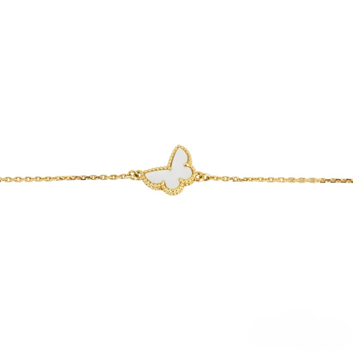 BUTTERFLY WHITE MOP GOLD BRACELET