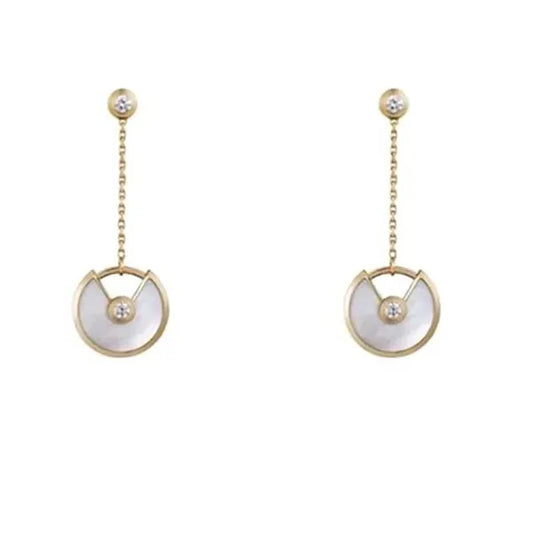 Amulette Drop Earrings Mop Gold