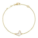 Butterfly White Mop Gold Bracelet