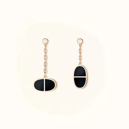 Chaine Verso Black Ceramic Earrings