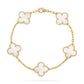 Clover Bracelet 5 Motifs White Mop