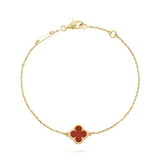 Clover Gold Carnelian Bracelet