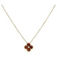 Clover Gold Carnelian Necklace