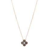 Clover Gold Dark Mop Clover Necklace