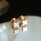 Clover Mini Pink Gold Mop Earrings