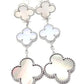 Clover Mop 3 Motifs Silver Earrings