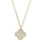 Clover Pendant Pink Mop Gold Necklace