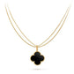 Clover Silver Onyx Big Clover Necklace