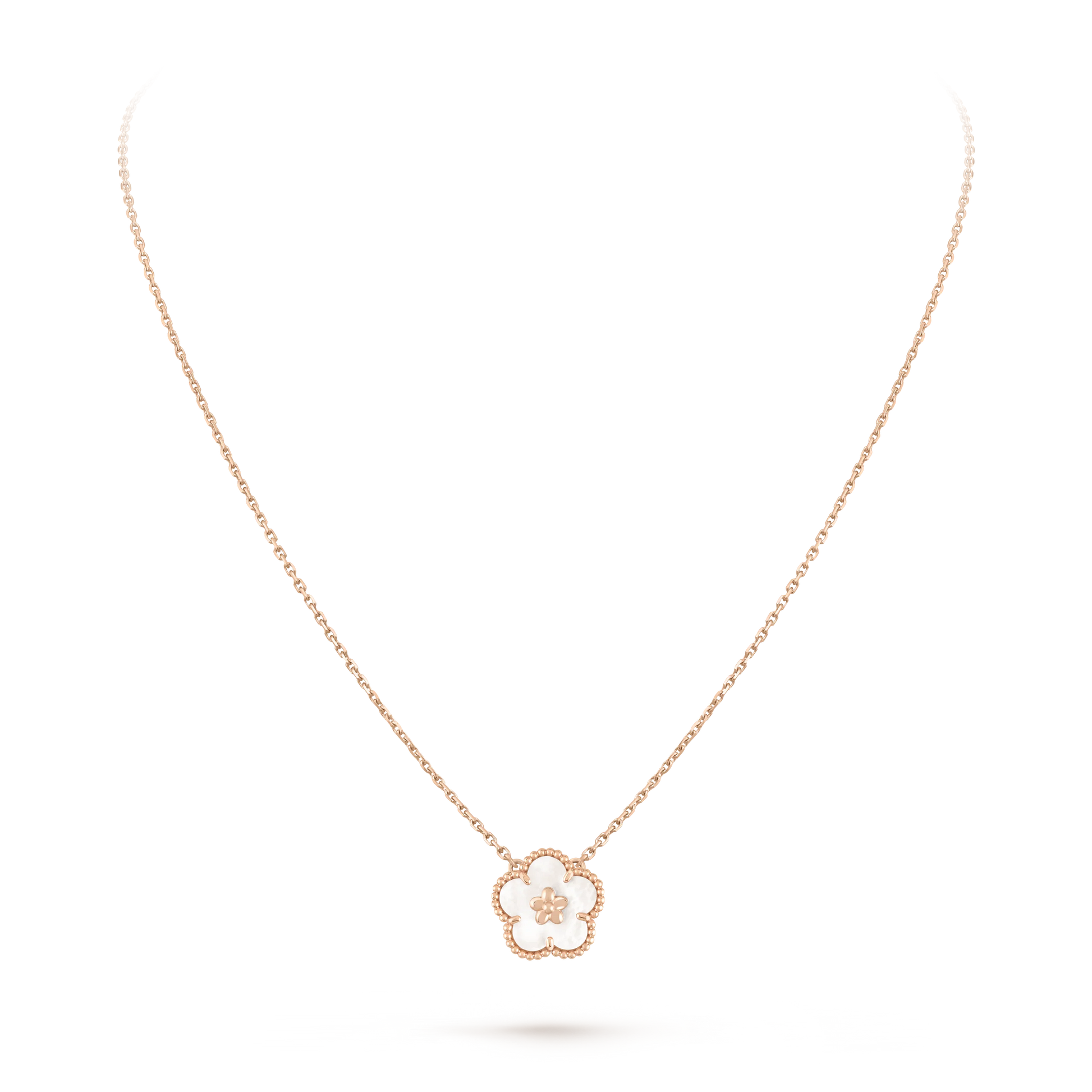 LUCKY SPRING WHITE BLOSSOM PINK GOLD PENDANT