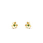 Frivole Gold Flower Malachite Earrings