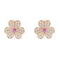 Frivole Pink Gold Flower Diamond Earrings