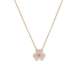 Frivole Pink Gold Flower Diamond Necklace